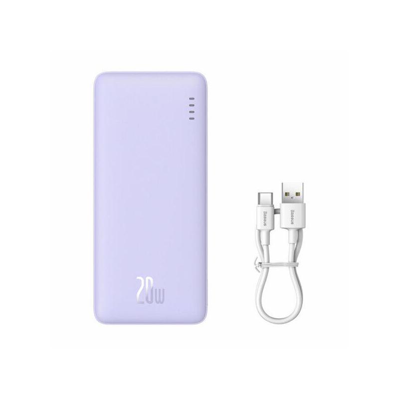 Baterie externa Baseus Airpow, 10000mAh, 20W, 1 x USB; 1 x USB Type-C ,total 3A, violet