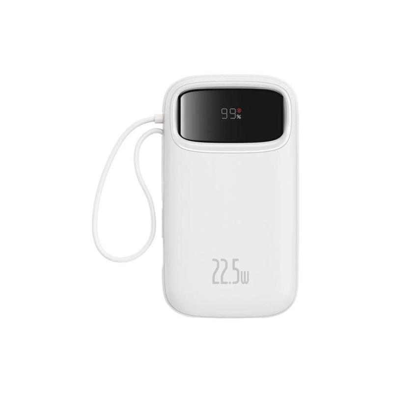 Baterie externa Baseus Qpow2, 20000mAh, 22.5W, 1 x USB; 1 x USB Type-C,1 x Lightning, total 3A, include cablu USB Type-C 0.3m, alb