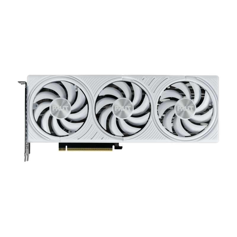 Palit GeForce RTX 5070 White OC. Graphics processor family: NVIDIA, Graphics processor: GeForce RTX 5070, Processor frequency: 2325 MHz. Discrete graphics card memory: 12 GB, Graphics card memory type: GDDR7, Memory bus: 192 bit. Maximum resolution: 7680 