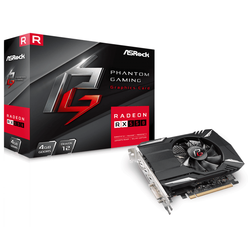 Placa Video ASROCK AMD RADEON PHANTOM GAMING RX550 4GB GDDR5 128 bit