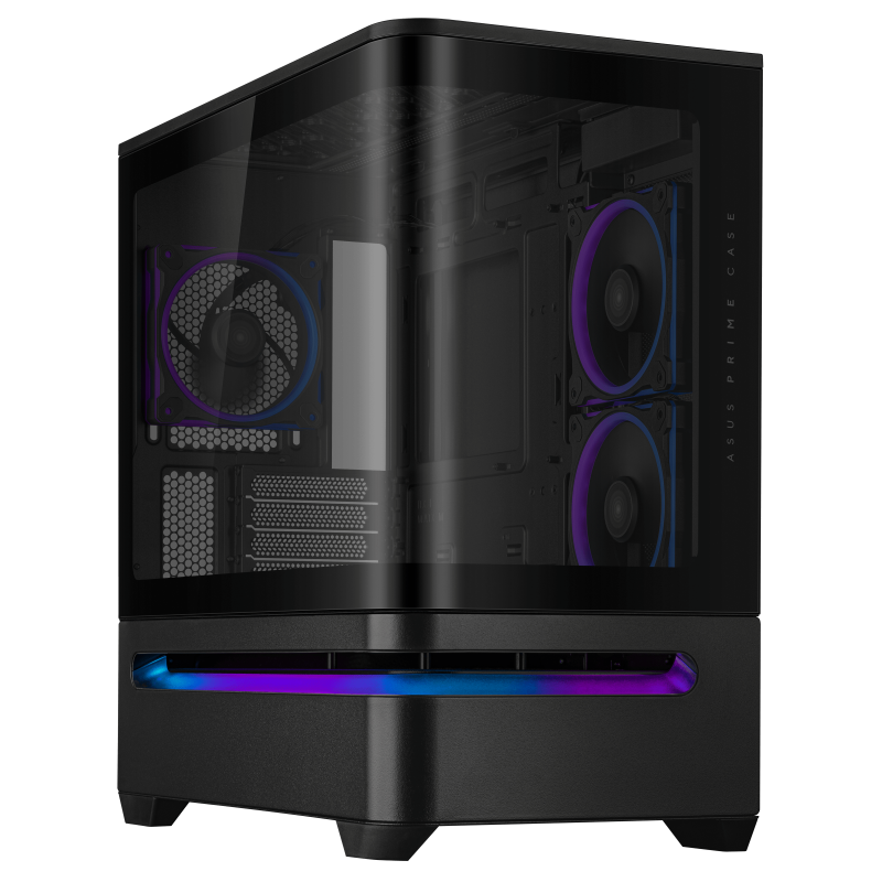 Carcasa ASUS AP202 Small Tower ARGB NEGRU, Tempered Glass, Sloturi Expansiune 4, Drive Bays: 2x2.5