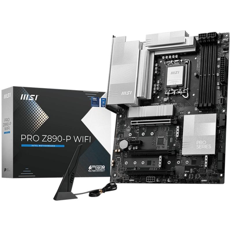 Placa de Baza MSI PRO Z890-P WIFI LGA 1851, 4x DDR5, 1x HDMI 1x DP 1x DP Type-C, 3x PCIE x16 1x PCIE x1, 4x M.2, 4x SATA 6GB/s, ATX