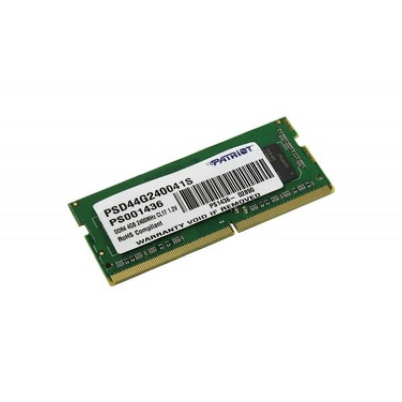 Memorie RAM notebook Patriot, SODIMM, DDR4, 4GB, CL16, 2400Mhz