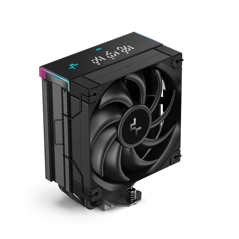 Cooler Procesor DEEPCOOL AK400 DIGITAL PRO NEGRU, marime heatsink 120x60x152mm, un ventilator, viteza ventilator 500-1750 RPM +/- 10%, Airflow: 60.89 CFM,  Suport AMD: AM4/AM5, suport INTEL: LGA 1851/1700/1200/1151/1150/1155, nivel de zgomot: 28 dBA