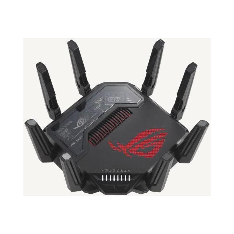 Router Asus Quad-Band ROG Rapture GT-BE98, WIFI-7, Standarde wireless: WiFi 6 (802.11ax), WiFi 7 (802.11be), IEEE 802.11a, IEEE 802.11b, IEEE 802.11g, IEEE 802.11n, IEEE 802.11ac, IPv4, IPv6, Segment Produs: BE25000, Viteza wireless: 1376+5764+5764+11529 