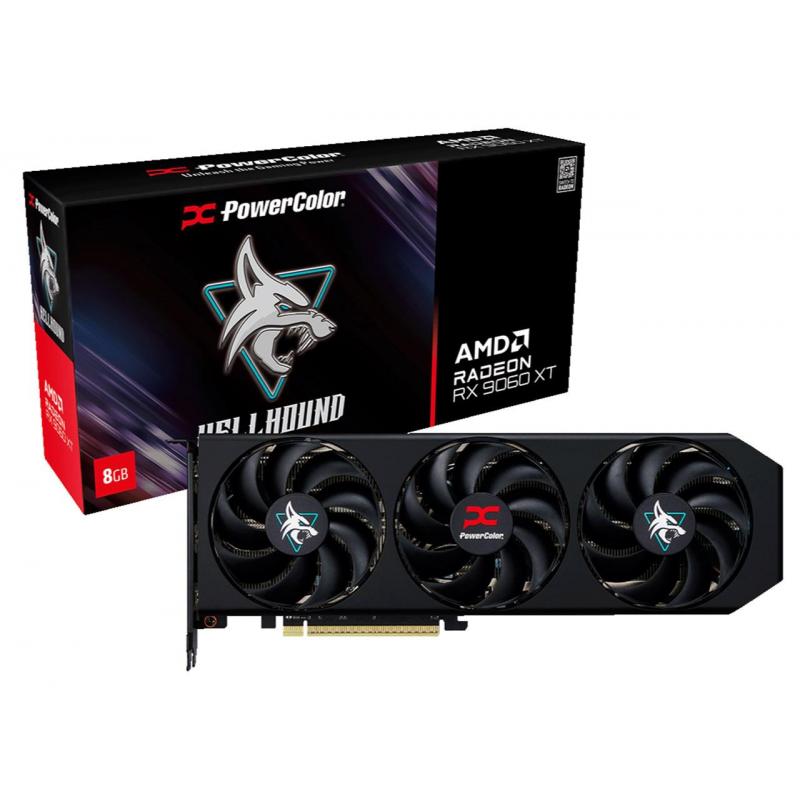 Placa Video POWERCOLOR HELLHOUND AMD RADEON RX 9060 XT 8GB 128 bit, PCIE 5.0, 1x HDMI 2x DP