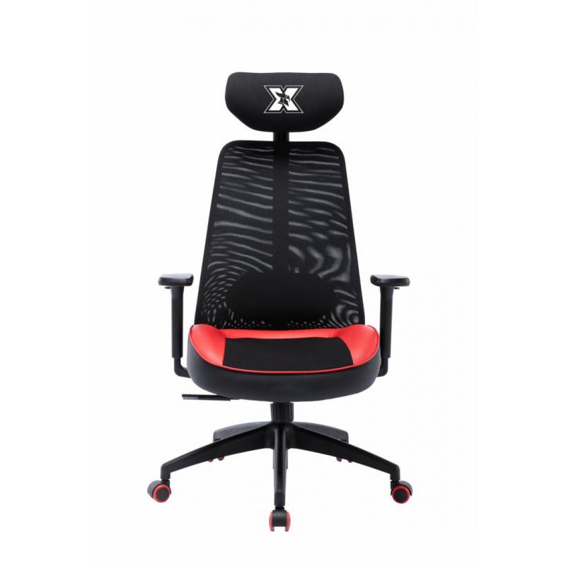 Scaun gaming Serioux Kyrian, adjustabil, piston pe gaz clasa 4, manere 3d, tetiere reglabile, baza stea cu 5 picioare, suporta pana la 150 kg, rosu