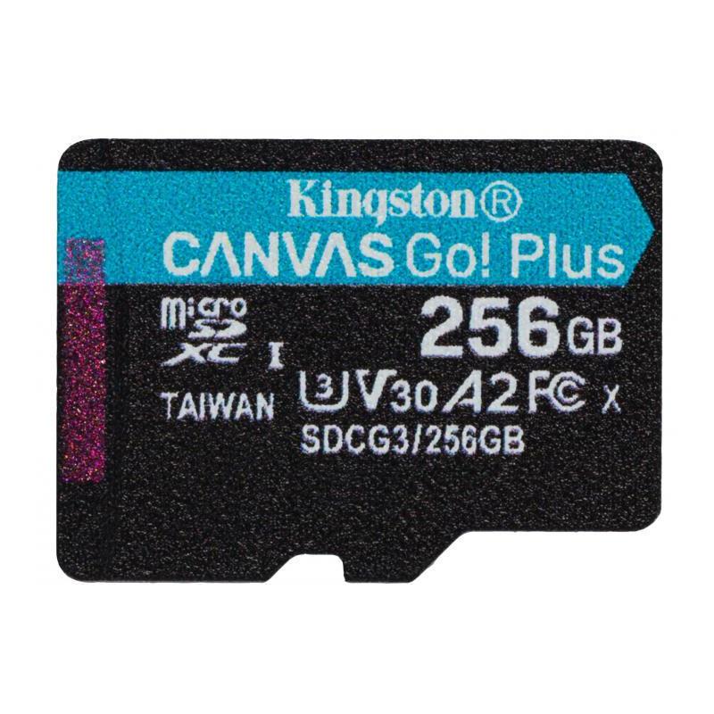 Card de Memorie MicroSDXC Kingston Canvas GO Plus 256GB, Class 10 - UHS I, U3, V30, A2