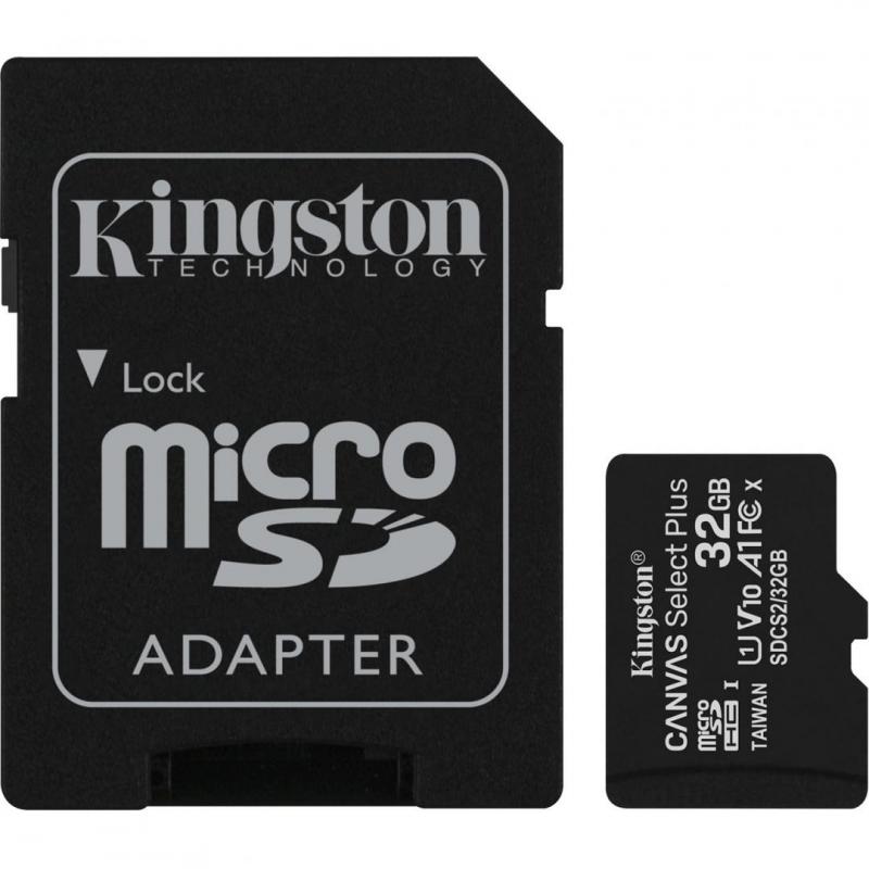 Card de Memorie MicroSDHC Kingston Select Plus, 32GB, Adaptor SD, Class 10