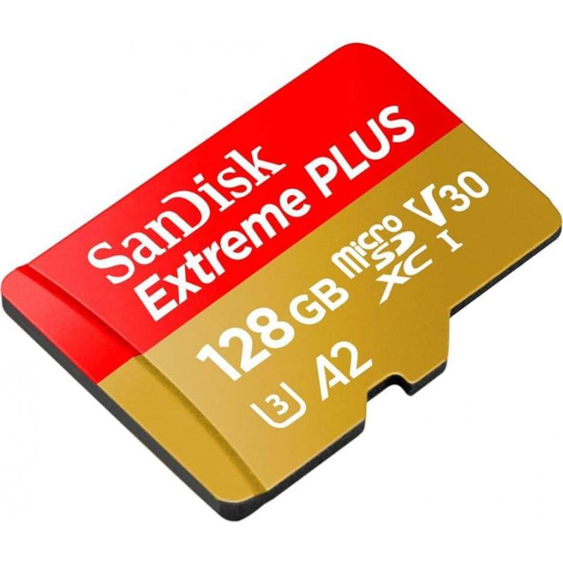 Card de Memorie MicroSDXC SanDisk Extreme PLUS, 128GB, Clasa 10, R/W speed: up to 100MB/s/ 90MB/s, include adaptor SD (pentru telefon)