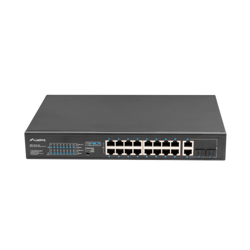 Switch  16x 100 Mb PoE+ / 2x 1 Gb / 1x SFP, fara management, rack 10