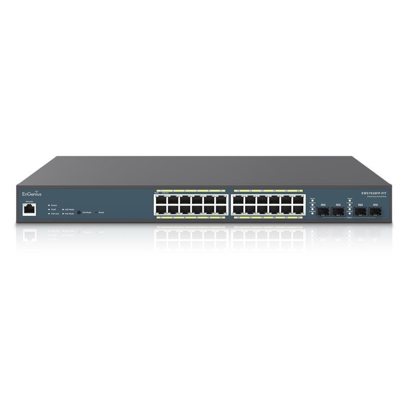 Switch EnGenius Fit Managed / stand-alone 19i 24-port 410W, 24xGbE + 4xSFP L2 185W