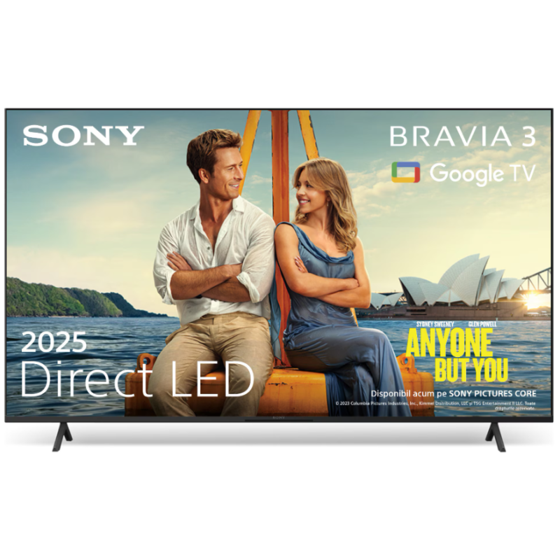 Televizor Sony BRAVIA 3 LED 55S35, 139 cm, Smart Google TV, 4K Ultra HD, Clasa F