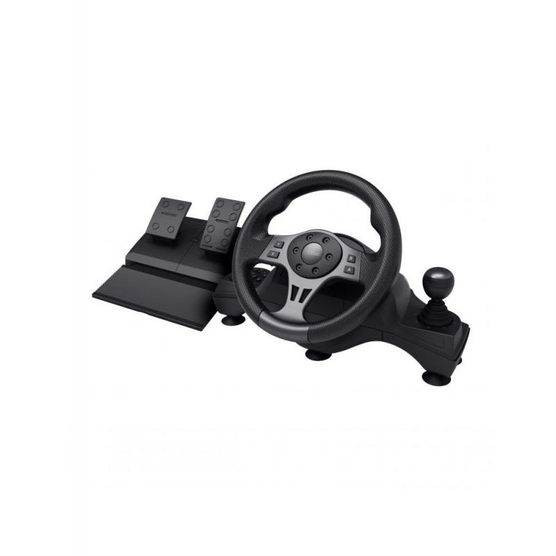 Volan racing Trust GXT 289 Movi Movi, conectivitate cu fir, 25 de butoane, console compatibile Nintendo Switch, Xbox Series S, Xbox Series X, Xbox One X, Xbox One S, Xbox One, PS4, PS4 Original, PS4 Pro, PS4 Slim, negru