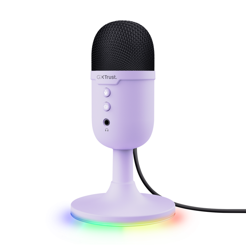 Microfon Trust cu fir GXT 234P Yunix, frecventa raspuns 100 Hz - 16.000 Hz, cardioid, senzitivitae 32 dB, violet
