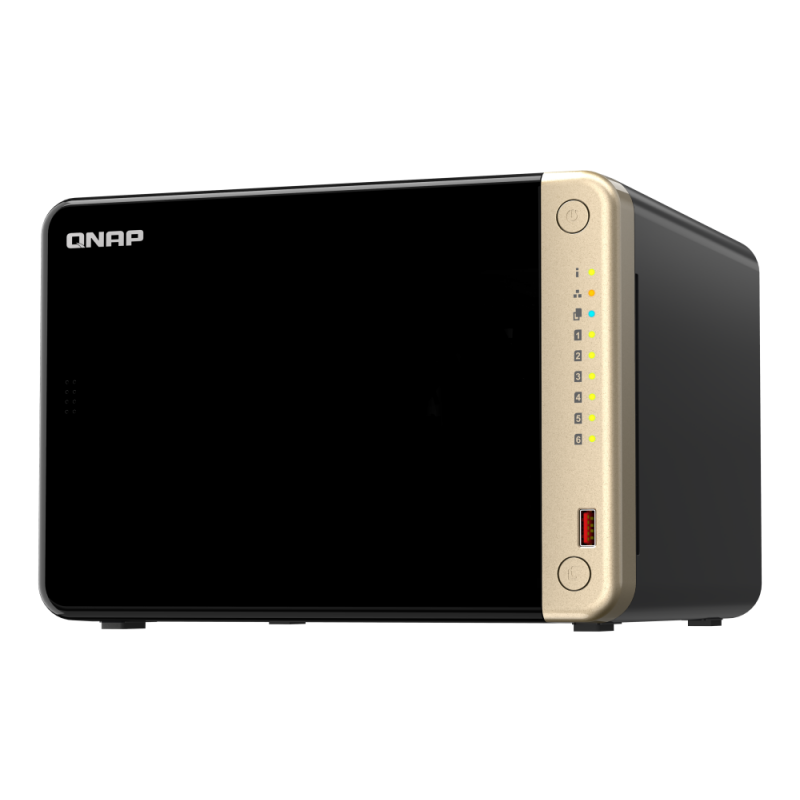NAS QNAP 664 6-Bay, CPU Intel Celeron N5105/N5095 4-core/4-thread Processor, RAM 8GB (1x 8GB) DDR4, HDD 6 x 2.5