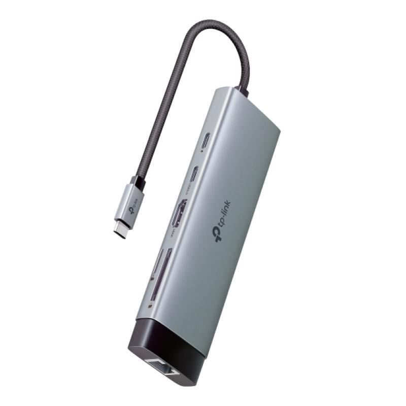 USB Type-C 9-Port Hub SPEC: 1 USB-C Connector, 1 HDMI 4K 60Hz Port, 1 USB-C PD 100W Port, 1 RJ45 1000Mbps Port, 1  SD + 1 TF up to 104MBps Port, 3 USB-A 3.0 Ports, 1 USB-C 3.0 Port FEATURE: Plug and Play, Self-storage for Connector, Fast Heat Dissipation,