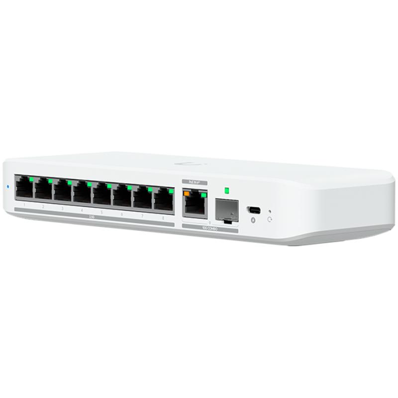 Ubiquiti switch USW-Flex-2.5G-8-EU 8-port 2.5 GbE ports, 10 GbE PoE+ input port for power / SFP+ port combo