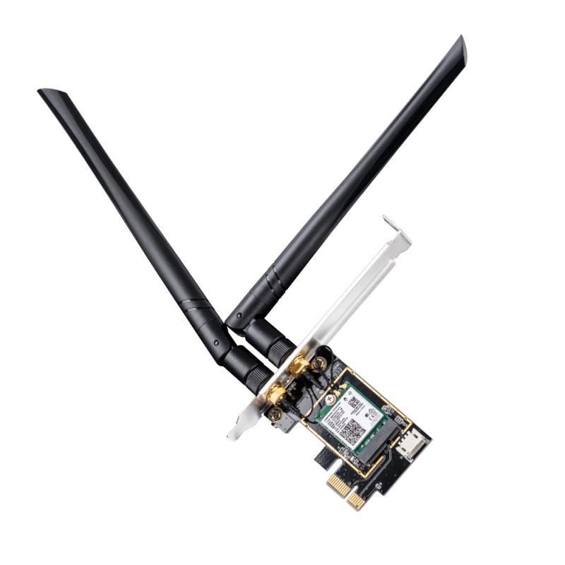 CUDY 3000Mbps Wi-Fi 6 / Bluetooth 5.0 PCI Express Adapter, Intel AX200 module, 2T2R, 2402Mbps at 5GHz + 574Mbps at 2.4GHz, 802.11ax/ac/a/b/g/n, 2 detachable antennas, Ver 1.0