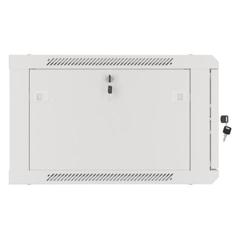 Dulap rack de perete 19", 6U, 600x600 mm, usa din sticla, gri, V2