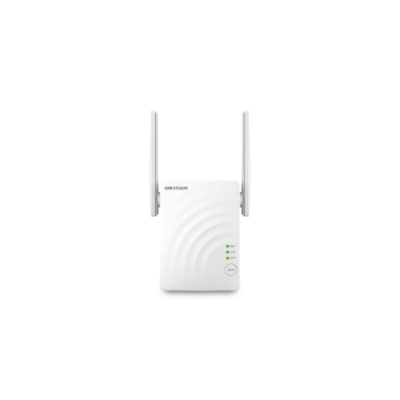 Wi-Fi Extender Hikvision DS-3WRE12C AC1200, 2 antene, dual- band, wireless standard: IEEE 802.11/a/n/ac wave 2 @5GHz, IEEE 802.11b/g/n @2.4GHz, interfata: 1*10/100Mbps RJ45, tensiune alimentare: 9VDC, 0.8A, dimensiuni: 80mm×58mm×48mm, greutate: 0.221kg.