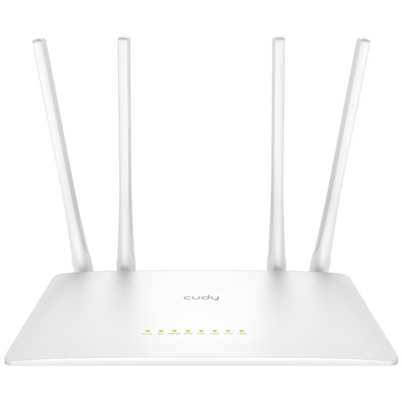 CUDY AC1200 Dual Band Wi-Fi Router, Chipset MediaTek, 802.11ac/a/b/g/n, 867Mbps at 5GHz + 300Mbps at 2.4GHz, 5 × 10/100Mbps Ports, WiFi router/AP/ Repeater/WISP Mode,4  5dBi fixed antennas, WPA3, Guest network, WPS, DDNS, VPN Client, IPv6,TR069/TR098/TR11