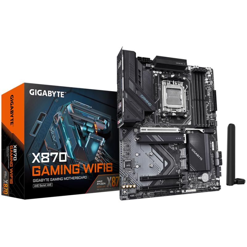GIGAYBTE Mainboard Desktop X870 GAMING WF6 (AM5,4xDDR5,2xUSB4-C supports DP,1xHDMI,2.5GLAN, WiFi6,BT5.3,1xPCI-E x16 5.0/4.0,2xPCI-E x16 3.0,3xM.2, 4xSATAIII,2xUSB4-C,1xUSB3.2 Gen2 Type-A,1xUSB3.2 Gen1, 8xUSB 2.0/1.1,1xUSB-C 3.2 Gen2x2,4xUSB3.2G1) ATX