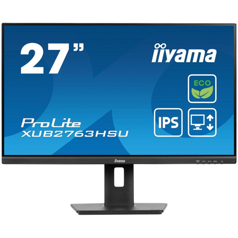 IIYAMA XUB2763HSU-B1 27inch ETE IPS FHD 100Hz 250cd/m2 3ms GTG Speakers HDMI DP USB 2x3.2 FreeSync FreeSync