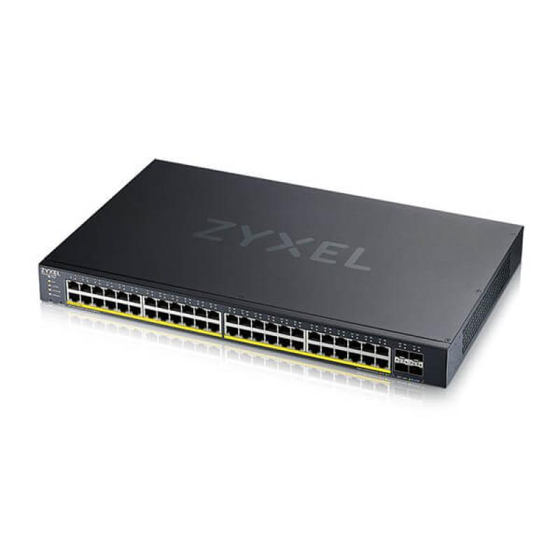 Zyxel XGS1935-52HP, 52 Port Lite-L3 Smart Managed PoE Switch, 48x Gigabit PoE and 4x 10G SFP+, hybrid mode, standalone or NebulaFlex Cloud, 375 Watt PoE